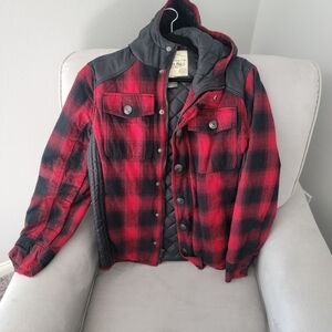 American Rag Red and Black Plaid Puffer Jacket